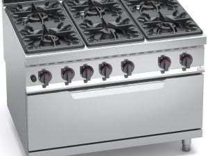 "6 BURNER GAS COOKER ON LARGE GAS OVEN