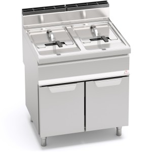 "GAS FRYER WITH CABINET - TWIN TANK 15 + 15 L