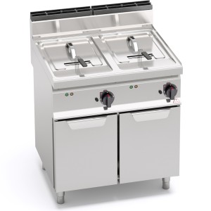 "ELECTRIC FRYER WITH CABINET - TWIN TANK 10+10 L