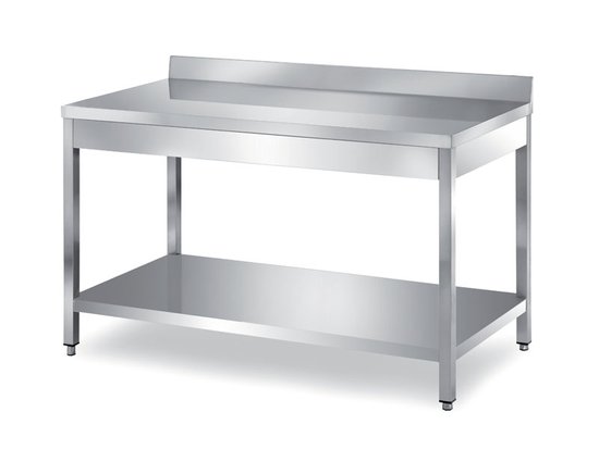 06 Table on legs with undershelf and blacksplash