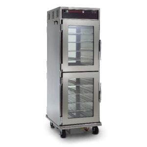 Heated holding cabinet on casters