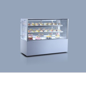 ULTRA WHITE GLASS 2 LAYERS CAKE DISPLSY REFRIGERATED