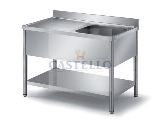 79 SINKS ON ROUND LEGS mm 50 Ø WITH UNDERSHELF