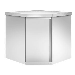 Commercial Stainless Steel Corner Wall Cabinet PREMIUM – Welded - Left-hinged - 500 kg load