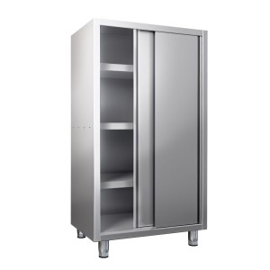 Commercial Stainless Steel Crockery Cabinet - 2 sliding doors