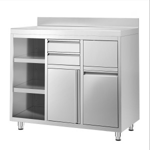 Commercial Work Cabinet - Coffee Machine Cabinet - with 2 Drawers, 1 Door, Waste Bin & Upstand