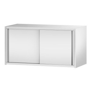 Commercial Stainless Steel Wall Cabinet, Sliding Doors PREMIUM  - 2 Doors