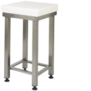 Strain polyethylene 80h stool with tubular steel.