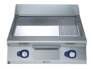 Electrolux Professional E9IIETAOMEI GAS FRYTOP POLISHED CHROME SMOOTH+RIBBED SLOPED 800MM