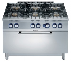 SIX BURNER GAS RANGE+LARGE GAS OVEN 1200MM