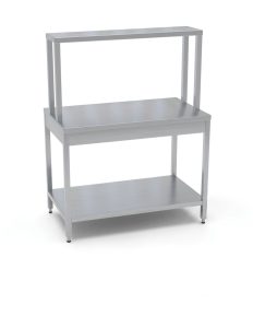 S/STEEL WORK TABLE WITH ONE OVER SHELF