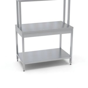 S/STEEL WORK TABLE WITH ONE OVER SHELF