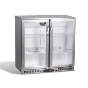 228 L Sliding Glass Door Stainless Steel Back Bar Cooler Two Door