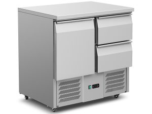 SALADETTE WITH STAINLESS STEEL TOP ONE DOOR SND 2 DRSWERD