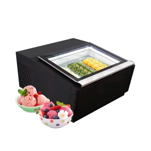 Portable Gelato Ice Cream Display Freezer